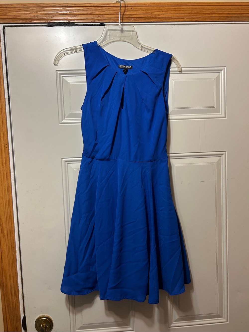 Express Women's Cobalt Blue Sleeveless Fit-and-Flare Dress 0